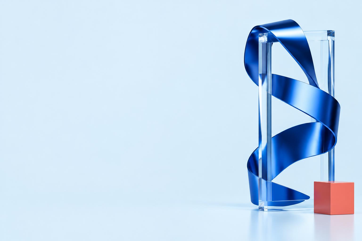 Techobit Technology digital agency abstract ribbon design